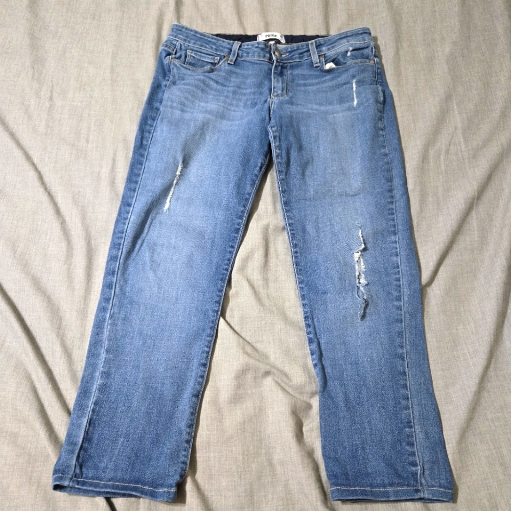 Paige Jeans Womens 28 Blue Made In USA Worn In Destressing Donovan Medium Wash